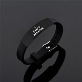 American Protest I Can't Breath Bracelets Black Stainless Steel Silicone Bracelets&Bangles Adjustable George Floyd