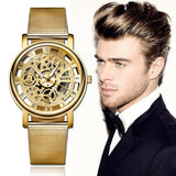 Skeleton Men Watch  Montre Homme 2018 Gold Wrist Watch Men