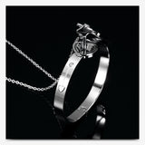 Couple Lovers Jewelry Love Heart Lock Bracelet Stainless Steel Bracelets Bangles Key Pendant Necklace Jewelry