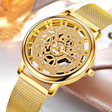 Skeleton Men Watch  Montre Homme 2018 Gold Wrist Watch Men