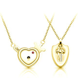 Couple Lovers Jewelry Love Heart Lock Bracelet Stainless Steel Bracelets Bangles Key Pendant Necklace Jewelry