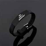 American Protest I Can't Breath Bracelets Black Stainless Steel Silicone Bracelets&Bangles Adjustable George Floyd